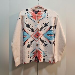 Aztec Patterned Women's Cardigan- Multicolor Size Medium